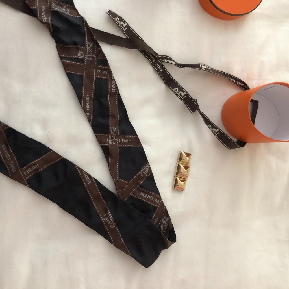 HERMES 3 PIECE PYRAMID MEDOR STUD SCARF RINGS